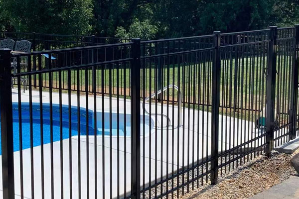 Panneaux de clôture de piscine ornementaux à dessus plat galvanisé/aluminium 3 rails populaires