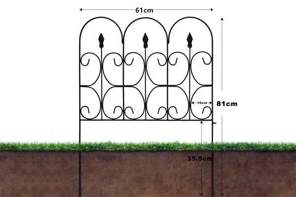 Bordure extérieure de piquet de décor de panneaux de barrière de clôture de parterre de fleurs