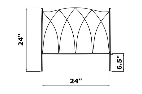 Panneau de clôture en fil métallique décoratif pour bordure de jardin, 24 po x 10 pi